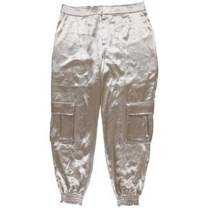 GUESS Womens Eco Soundwave Satin Straight Leg Jogger Cargo Casual Pants, , B ...